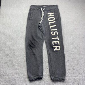 Hollister Pants Mens Medium Grey Sellout Logo Print Joggers Sweatpants Read